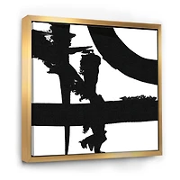 Designart Black & White Crossing Paths I Modern & Contemporary Framed Canvas