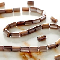 Black Mother of Pearl Tube Beads, 5mm by Bead Landing™