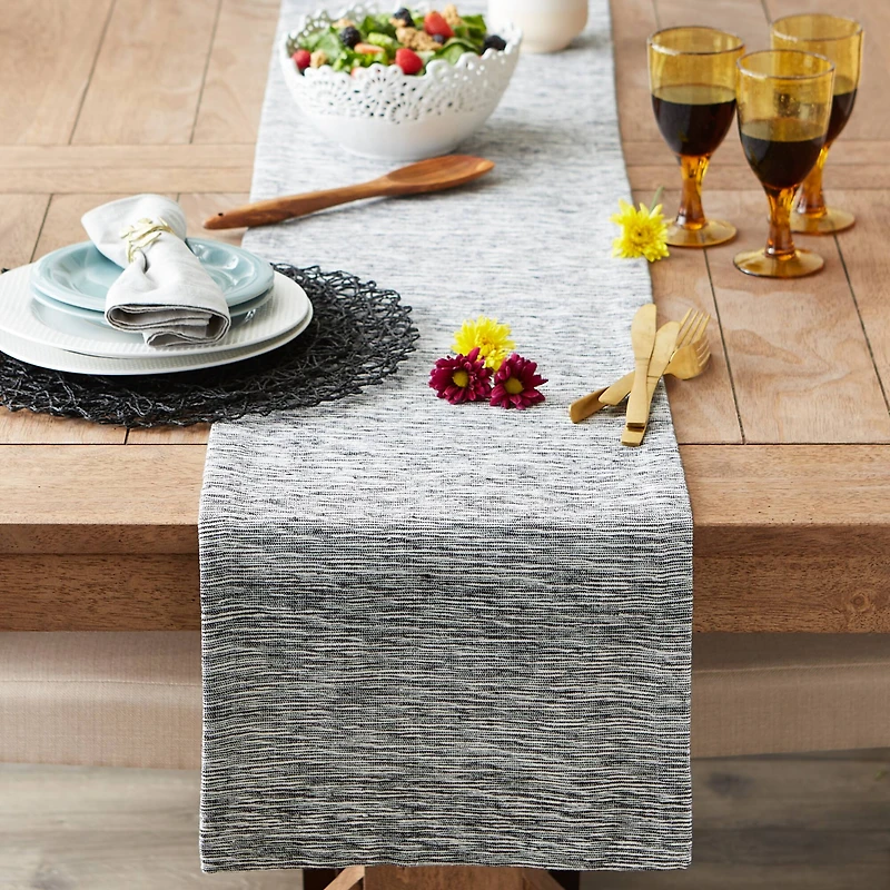 DII® 72" Tonal Recycled Cotton Slubby Rib Table Runner