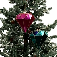 2 Pack 5.4" Pink & Teal Shatterproof Diamond Ornaments by Ashland®