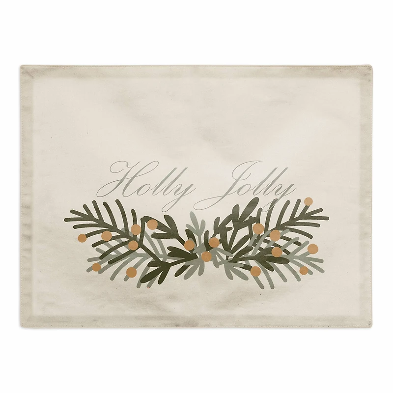 Holly Jolly Greenery 18x14 Poly Twill Placemat