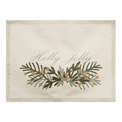 Holly Jolly Greenery 18x14 Poly Twill Placemat