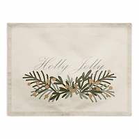 Holly Jolly Greenery 18x14 Poly Twill Placemat