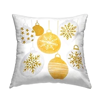 Stupell Industries Twinkling Snowflake Ornaments Throw Pillow