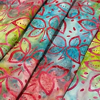 Feldman Premium Indonesian Batik Pastel Leaves Fabric