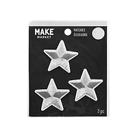 Silver Star Iron On Patches, 3ct. by Make Market®