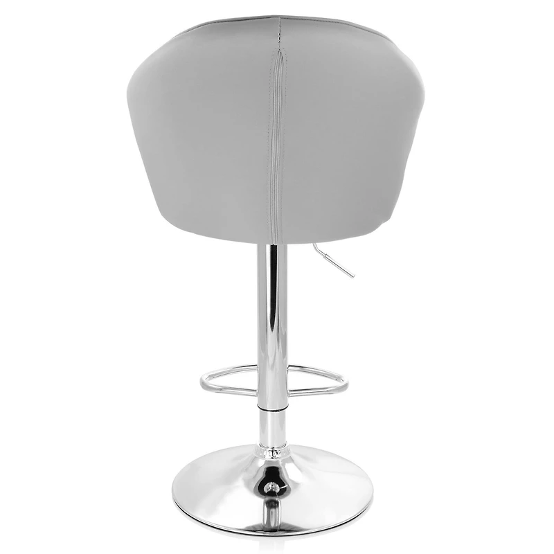 Elama Dark Gray Shell Faux Leather Bar Stool, 2ct.