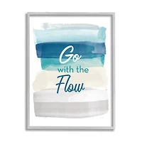 Stupell Industries Go with the Flow Nautical Beach Tone Wall Art in Frame