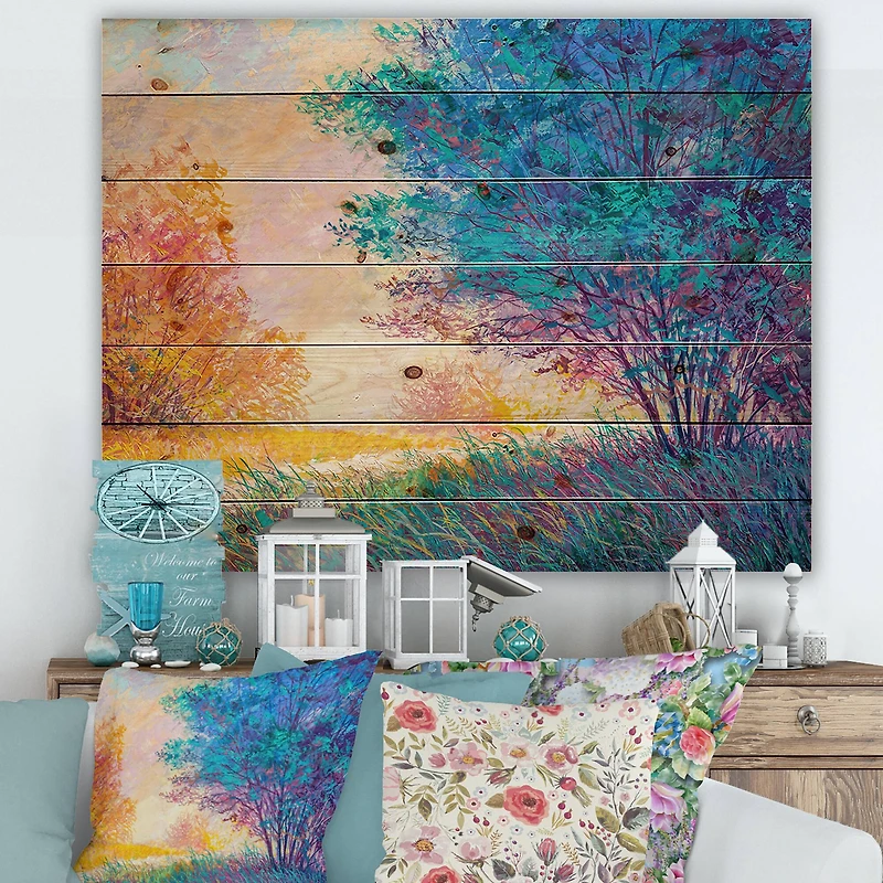 Designart - Sunset In Autumnal Landscape