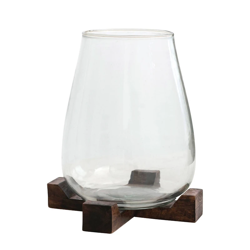 Hello Honey® 11" Glass Hurricane Candle Holder
