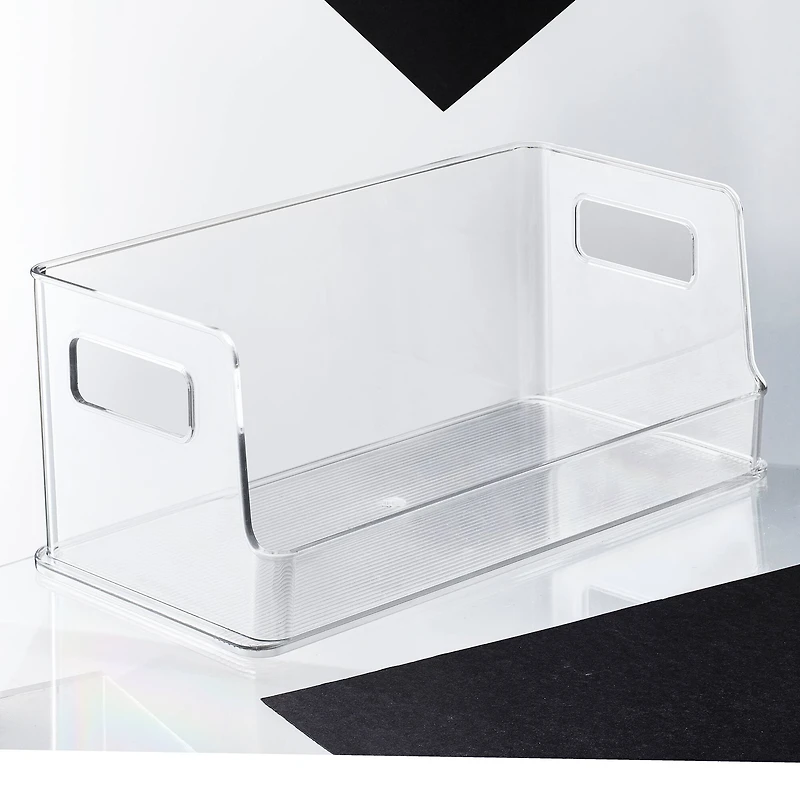 Small Clear Stacking Plastic Open Bin by Simply Tidy®
