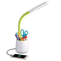 OttLite Wellness Series 23" White & Green Organize LED Desk Lamp