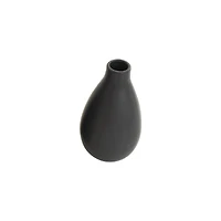 7.75" Black Minimalistic Ceramic Bulb Vase