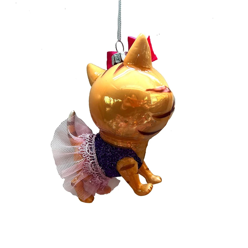4" Ballerina Cat Glass Ornament by Ashland®