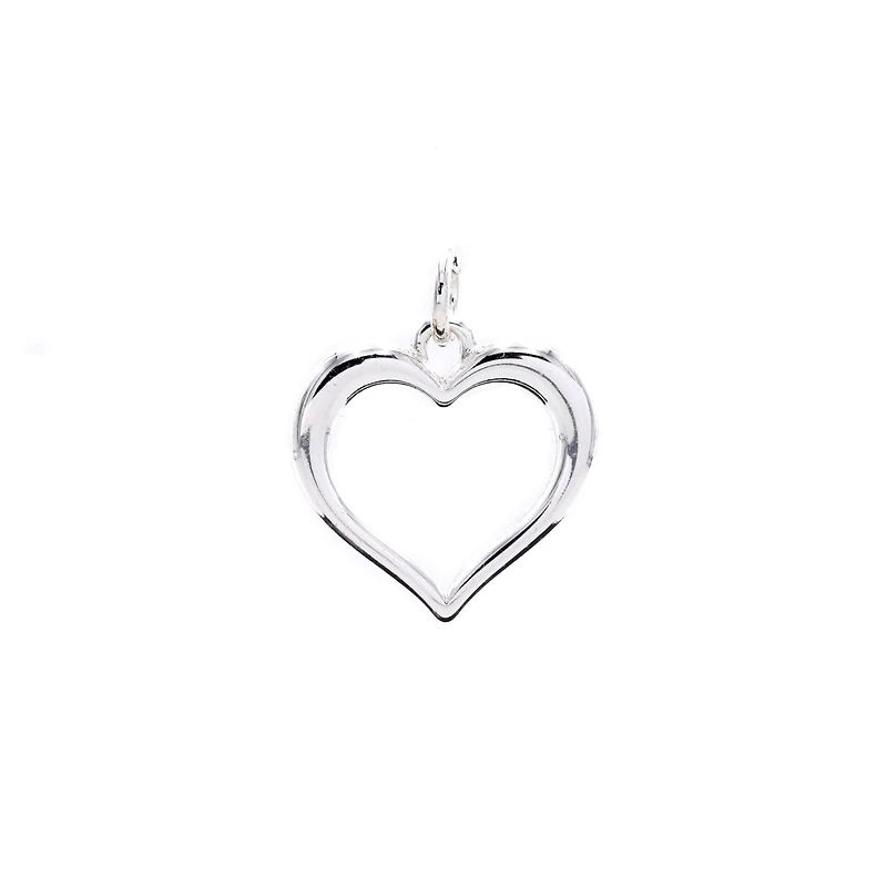 Charmalong™ Silver Plated Open Heart Charm by Bead Landing™