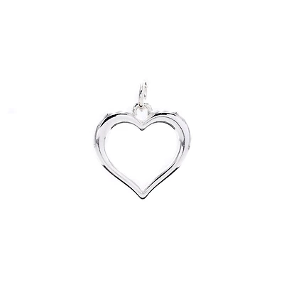 Charmalong™ Silver Plated Open Heart Charm by Bead Landing™