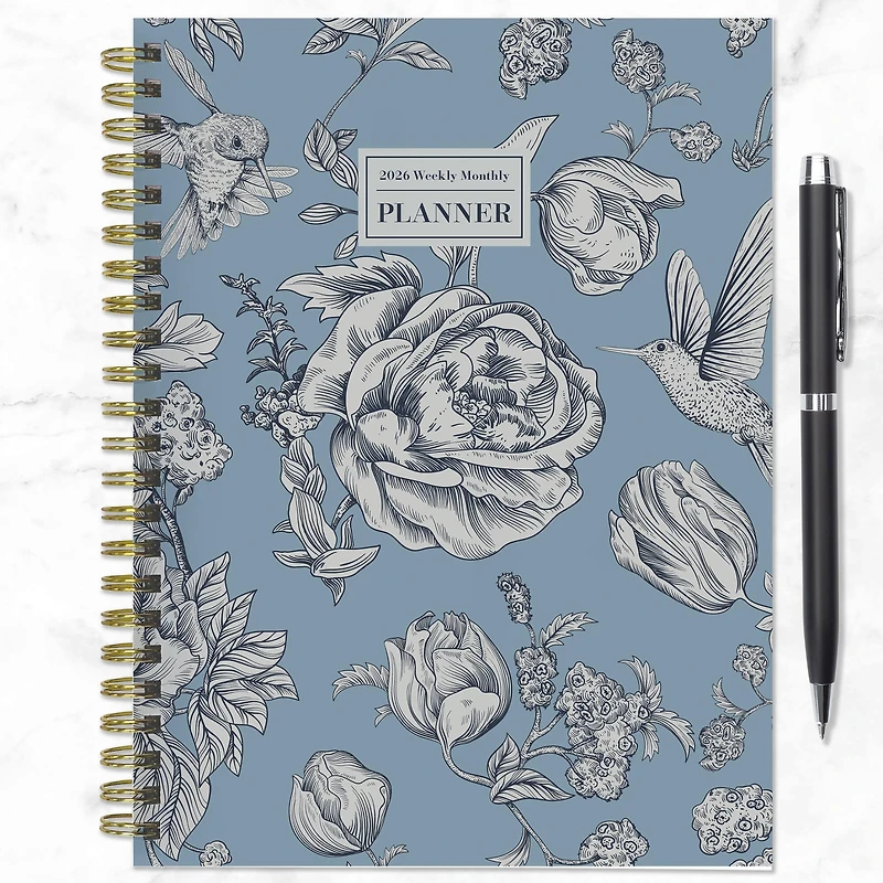 2026 Garden Roses Medium Weekly Monthly Planner
