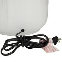 White Glass Gourd Style Base Table Lamp with Drum Shade 17" x 17" x 29"