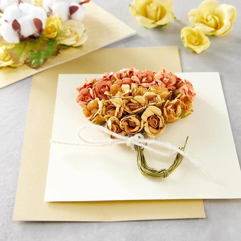 Orange & Yellow Paper Flowers by Recollections™, 24ct.