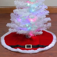 20" Red Velveteen Santa Claus Belt Buckle Mini Tree Skirt