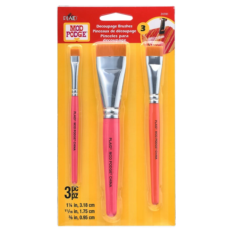 6 Packs: 3 ct. (18 total) Mod Podge® Decoupage Brush Set