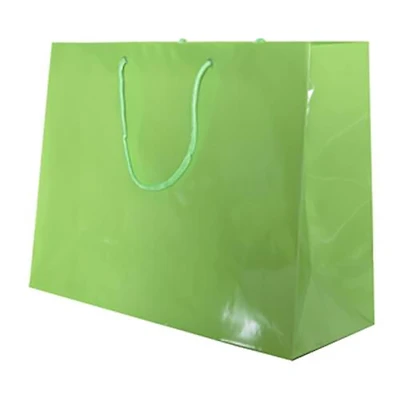 JAM Paper Extra-Large Lime Green Glossy Gift Bags, 100ct.