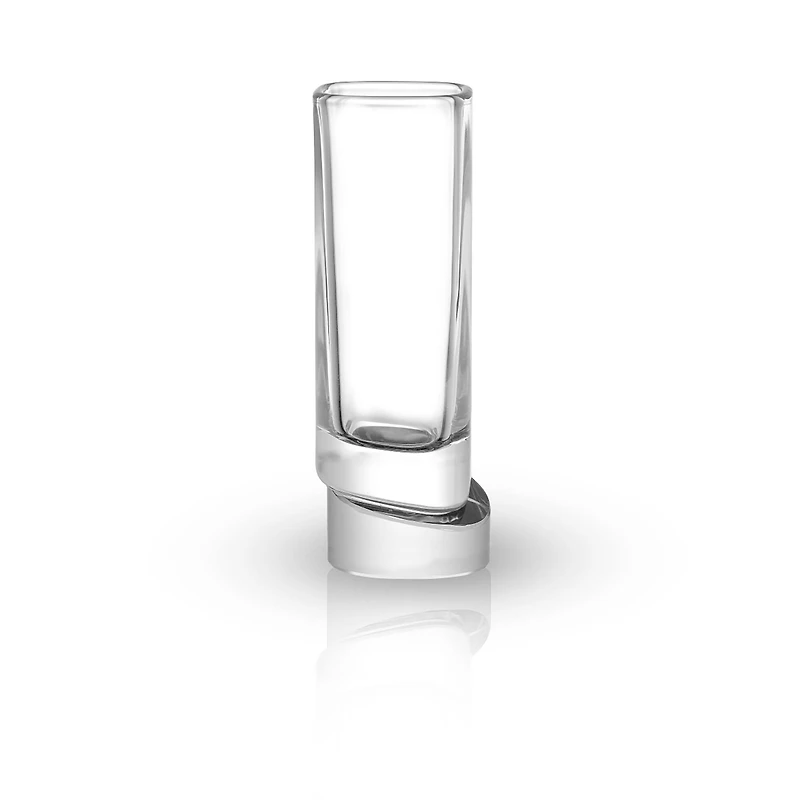 JoyJolt® 1.5oz. Aqua Vitae Square Off Base Shot Glasses, 4ct.