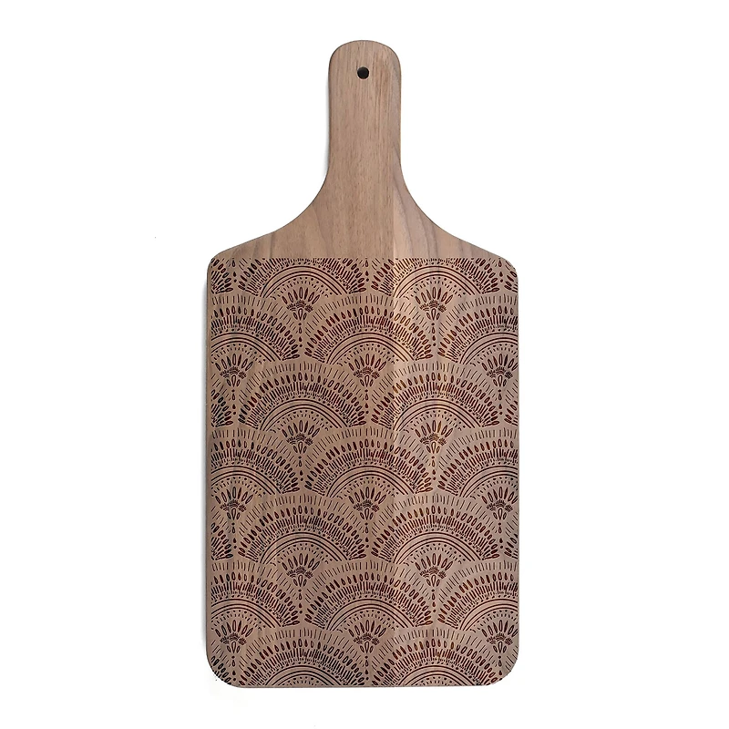 8" x 17" Bohemian Sketch Walnut Paddle Cutting Board