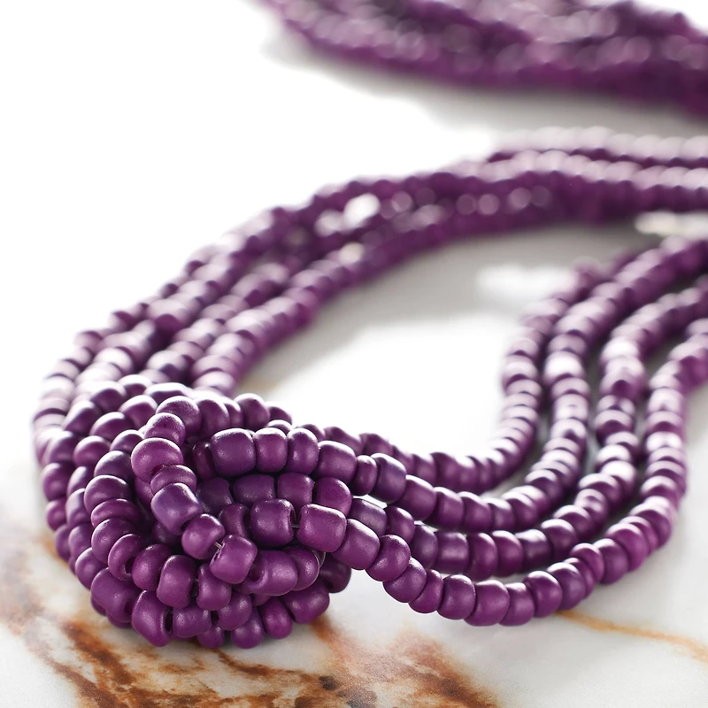 Purple Glass Medium Rondelle Seed Beads, 6/0 by Bead Landing™