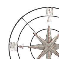 Gray Compass Metal Farmhouse Wall Decor