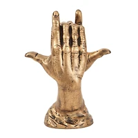 Gold Aluminum Traditional Abstract Sculpture, 11" x 9" x 6"