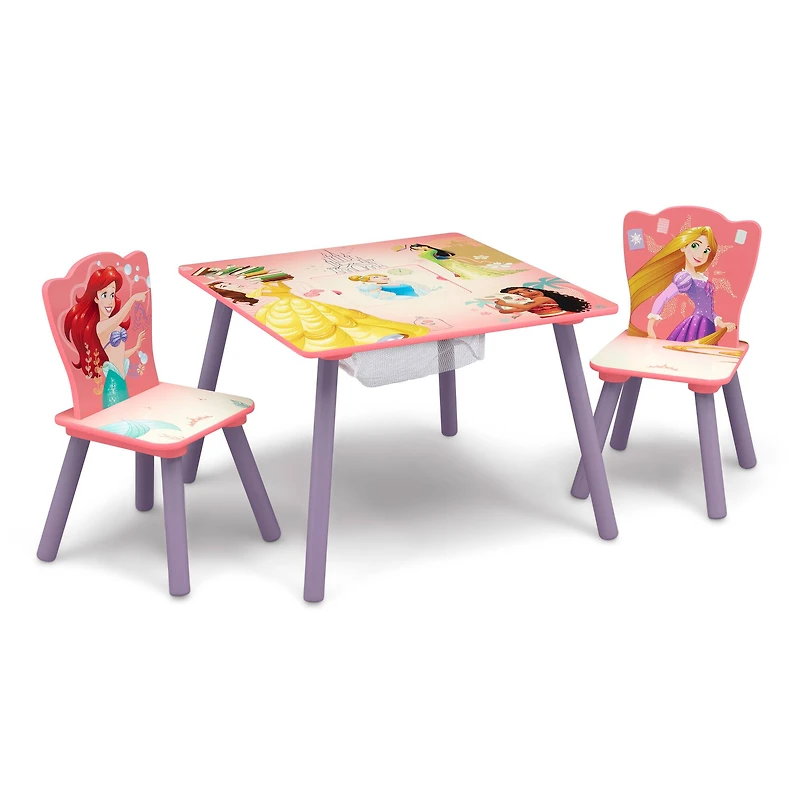 Delta Children Disney® Princess Kids Table & 2 Chairs Set with Storage