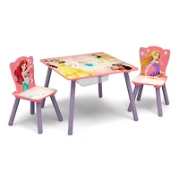 Delta Children Disney® Princess Kids Table & 2 Chairs Set with Storage