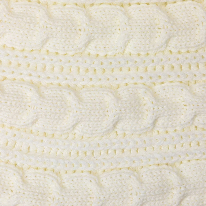 Knitted Sweater Tree Skirt with Buttons - 84“ - Cream
