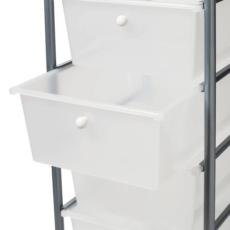 Honey Can Do Silver 5-Drawer Rolling Storage Cart