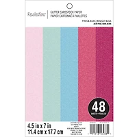 12 Pack: Pinks & Blues Glitter Cardstock Paper Pad by Recollections™, 4.5" x 7"