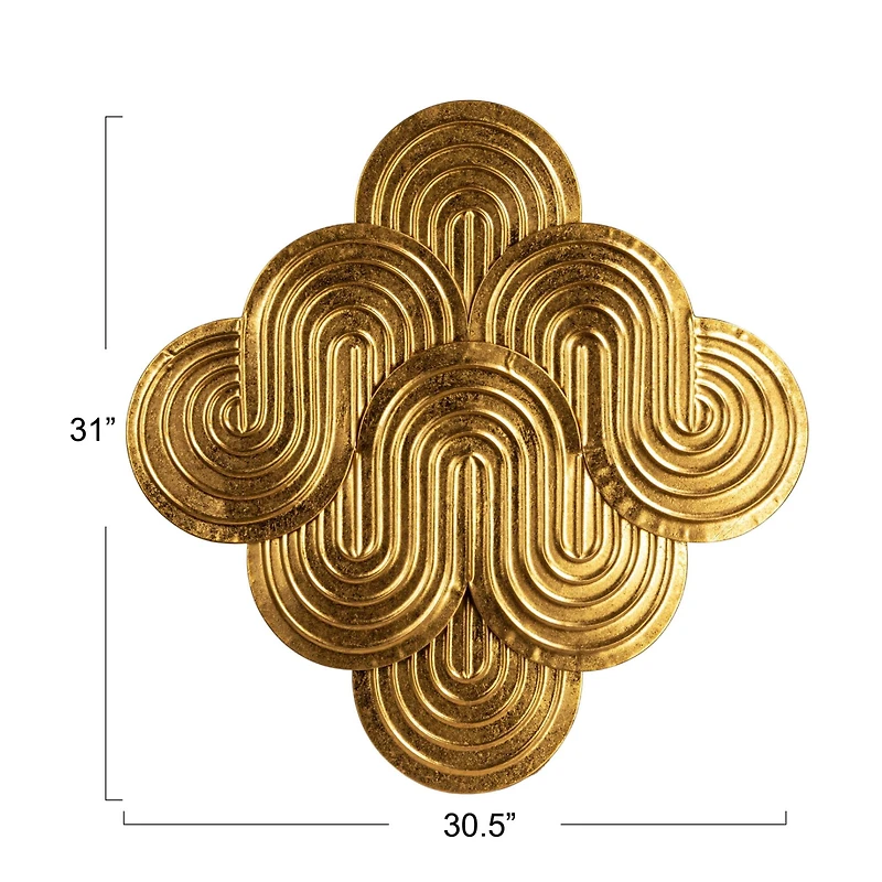Hello Honey® 31.25" Gold Decorative Waves Metal Wall Art