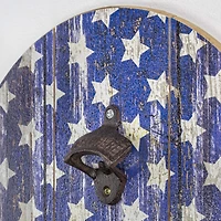 American Flag Bottle Opener & Cap Catcher Wall Décor