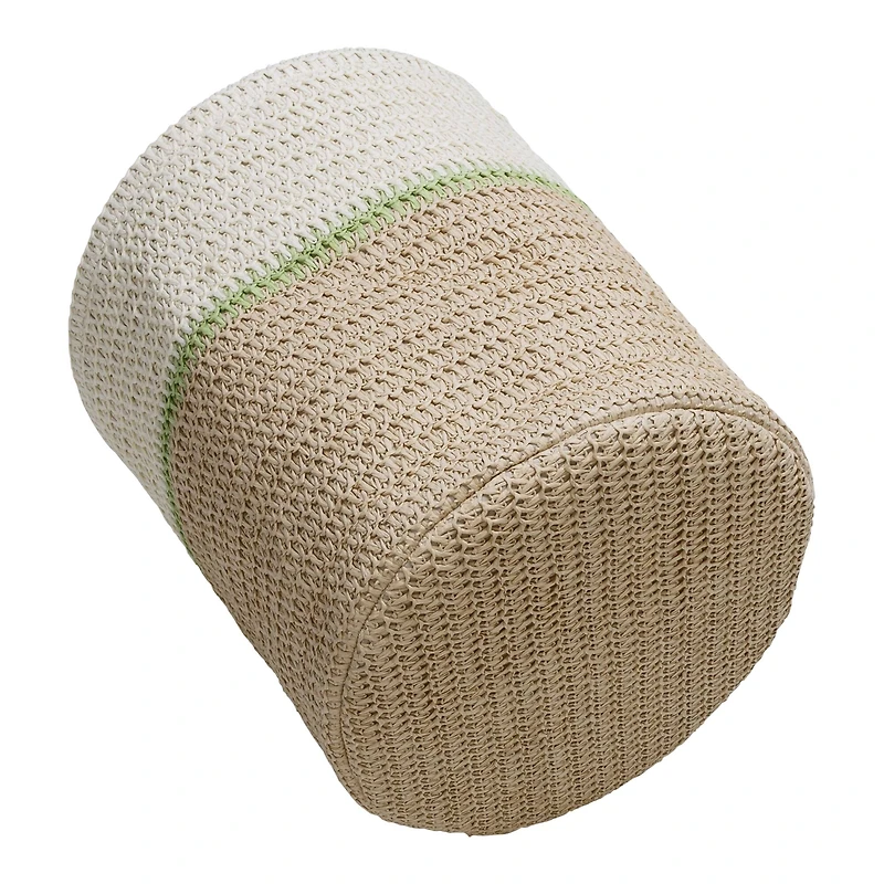 Honey Can Do Green & Beige Small Nesting Paper Straw Baskets with Handles Set