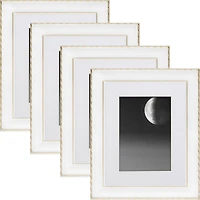 4 Pack Craig Frames Victoria White & Gold Picture Frame with Mat