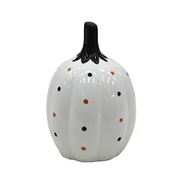 7.25" White Jack-o'-Lantern LED Ceramic Tabletop Décor by Ashland®