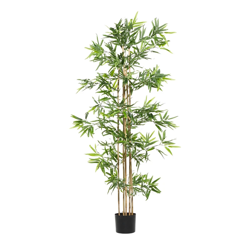 Artificial Bamboo Plants Indoor, 77", Green