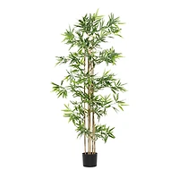 Artificial Bamboo Plants Indoor, 77", Green