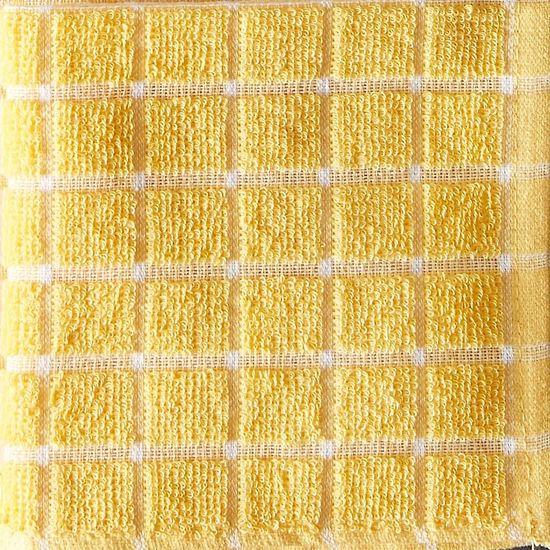 DII® Yellow Combo Windowpane Dishcloths, 6ct.
