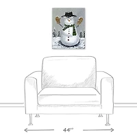 Wintery Snowman Canvas Wall Art