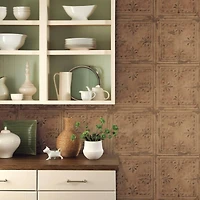 RoomMates Copper Tin Tile Peel & Stick Wallpaper