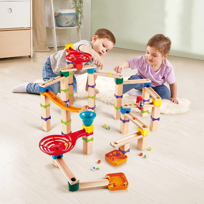 Hape Marble Run Tricks n' Twists DIY Wood Building Racetrack Set