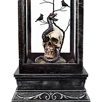 11" Black LED Lighted Halloween Lantern With Skull Head