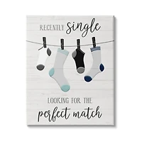 Stupell Industries Recently Single For Perfect Match Laundry Sock Sign Canvas Wall Art