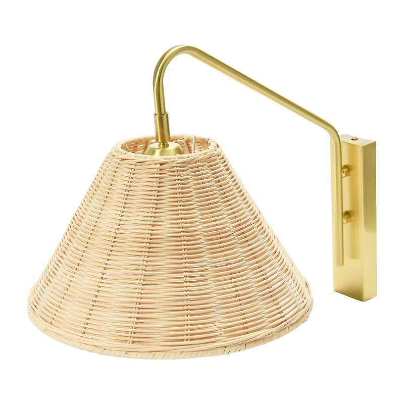 Hello Honey® Rattan & Metal Wall Sconce